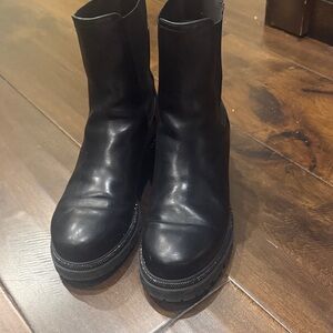 Rene Caviola Black Leather Ankle Boots